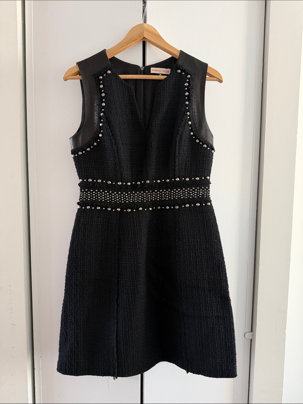Rebecca Taylor Black Studded A-Line Dress